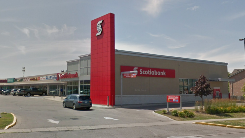The Scotiabank on Springbank Avenue in Woodstock, Ont. (Google Maps)