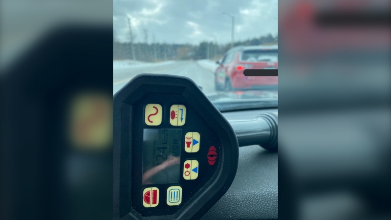 Officers impounded a vehicle after the driver was caught allegedly speeding while taking a test drive. (Peel Regional Police/@PRPRoadSafety)
