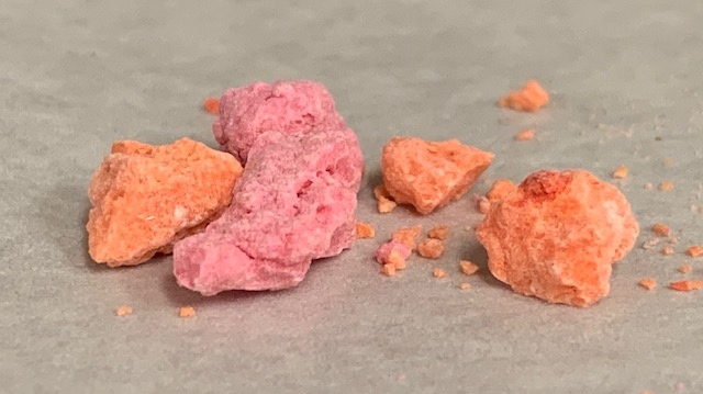 York Regional Police discovered a new orange/pink fentanyl in Newmarket, Ont. Feb. 11, 2021 (Supplied)