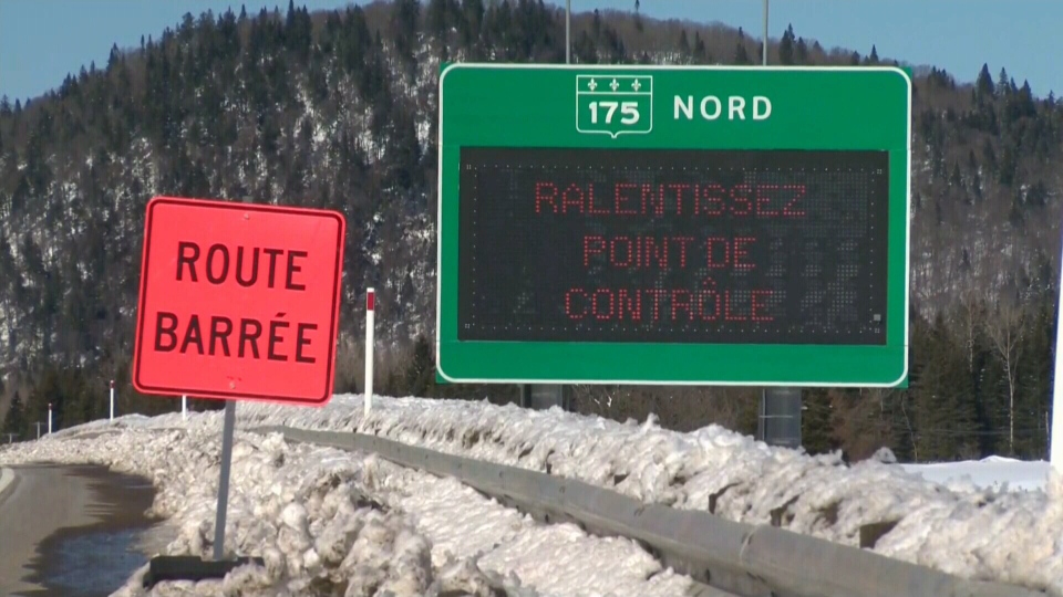 Roadblock in Quebec, blockade