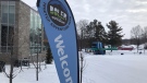 The welcome sign is out at London’s Boler Mountain in anticipation of downhill skiing, snowboarding and tubing resuming on Tuesday, Feb 16, 2021. (Sean Irvine / CTV News)
