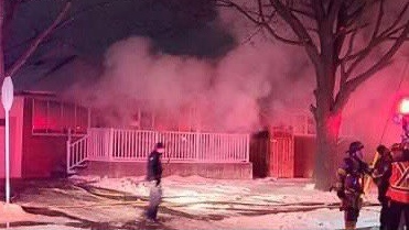 Fire crews responded to a house fire in the 1300 block of Bridge Avenue in Windsor, Ont. on Saturday, Feb. 13, 2021. (courtesy OnLocation)