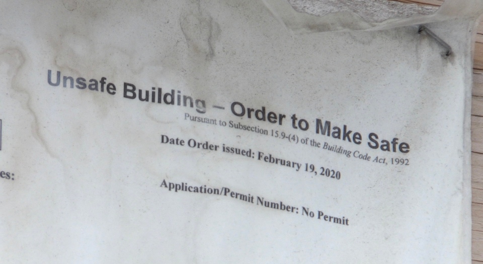 Unsafe building order 