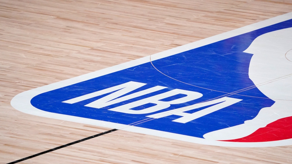 NBA logo at centre court