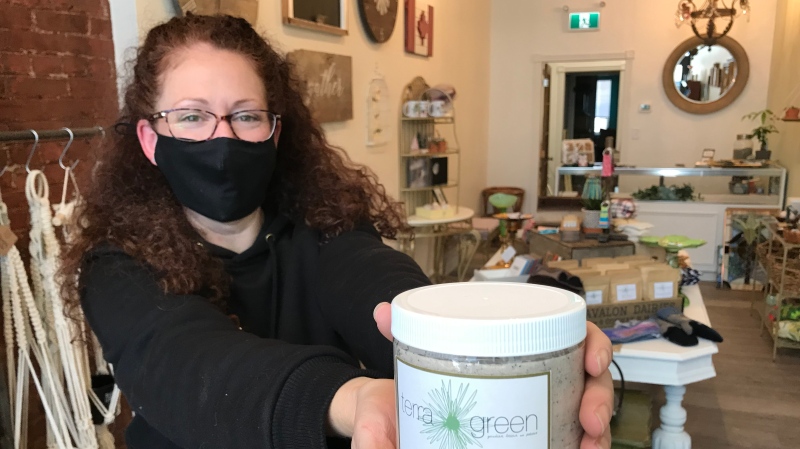 Jodi McLean, owner of Terra Green Gardens, in is excited to open her first storefront to in-store customers for the very first time in Amherstburg, Ont. on Tuesday, Feb. 16, 2021. (Michelle Maluske/CTV Windsor) 