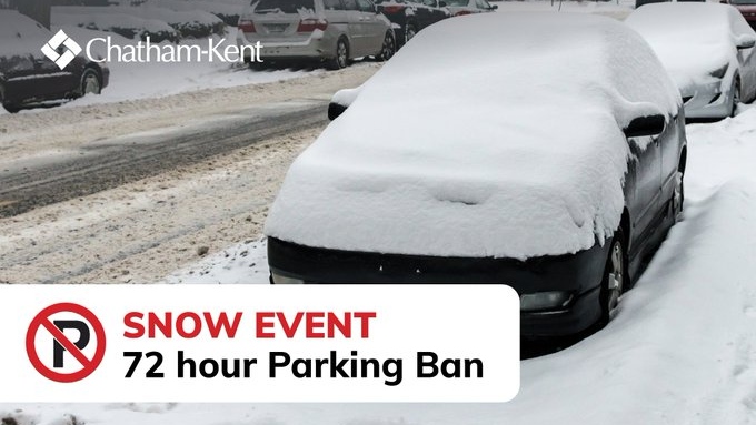 The Municipality of Chatham-Kent has issued a 72-hour parking ban to clear roads from snow. (Courtesy Municipality of Chatham-Kent)