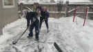 Raw: Fun on an Arkansas backyard hockey rink