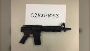 The gun found after a man was arrested by Winnipeg police. It is an airsoft gun. (Source: Winnipeg Police Service)