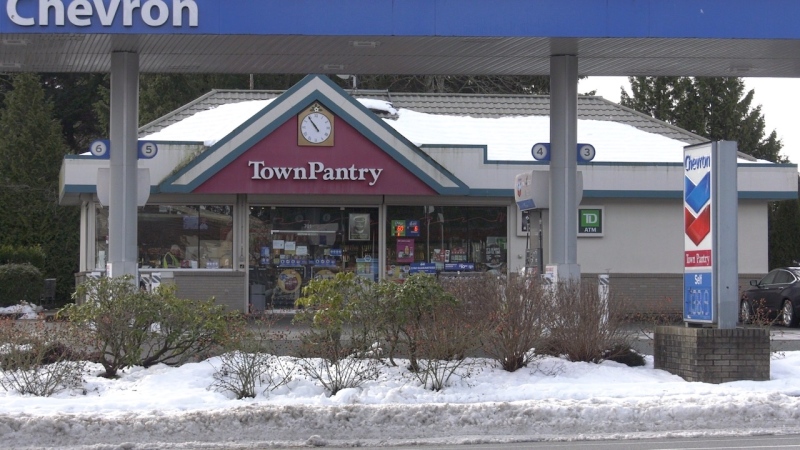 The incident occurred outside of this gas station around 12:50 a.m. Friday: (CTV News)