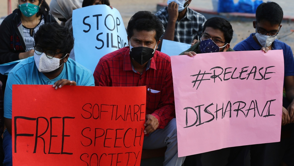 Disha Ravi protests