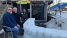River’s Edge Tap and Table converted a portion of their outdoor patio an ice bar in Windsor, Ont., on Tuesday, Feb. 23, 2021. (Angelo Aversa / CTV Windsor)
