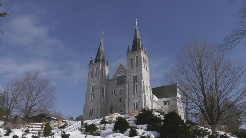 Martyrs Shrine in Tay Township, Ont. is a popular destination for thousands of tourists each year. Feb. 25, 2021 (Rob Cooper/CTV News)