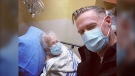 Bryan Adams poses with his mother in an image posted to Instagram Feb. 25, 2021. 