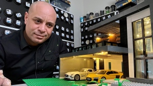 Sharif Alshurafa was inspired by his architect father to construct intricate Lego creations. (Gareth Dillistone/CTV News) 