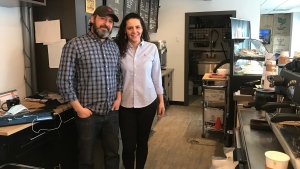 Fabio and Cristina Maletta have owned Fix. Coffee on Rose Street for three years. (Cally Stephanow / CTV News Regina) 