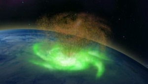 Illustration of a space hurricane