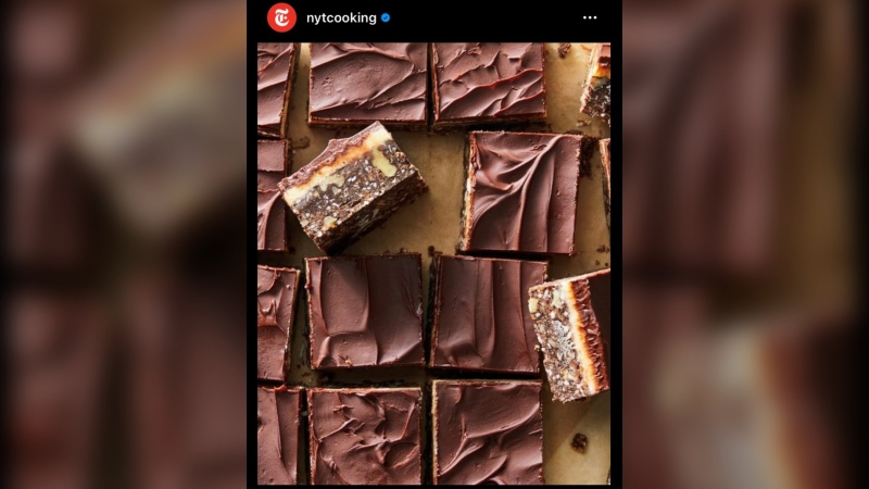 The New York Times' Nanaimo Bar recipe was posted on Tuesday on Instagram: (NYT Cooking / Instagram)