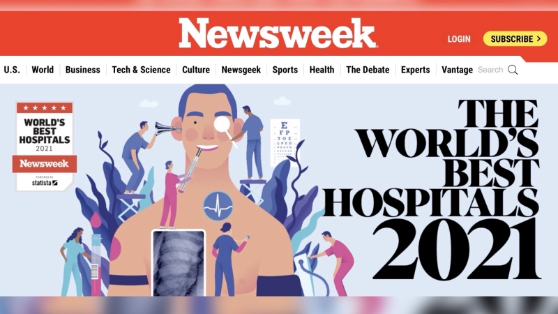 A list released by Newsweek Wednesday named the top hospitals in the world based on a study with Statista Inc. (Image Courtesy: Newsweek)