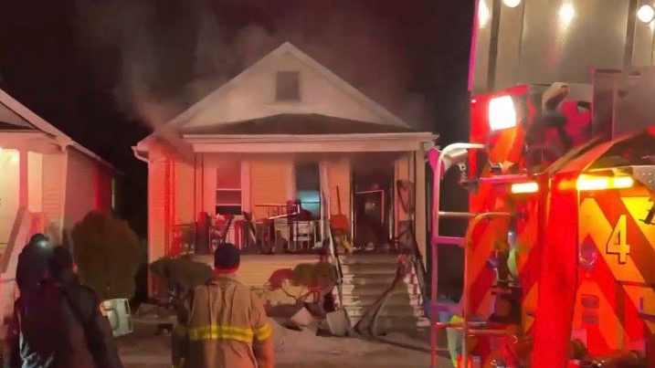 Windsor fire crews on scene at a house fire in the 900 block of Bridge Avenue in Windsor, Ont. on Sunday, March 7, 2021. (courtesy OnLocation)