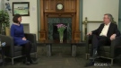 Dr. Vera Etches speaks with Mayor Jim Watson as part of the city's International Women's Day virtual celebration. (City of Ottawa YouTube page)