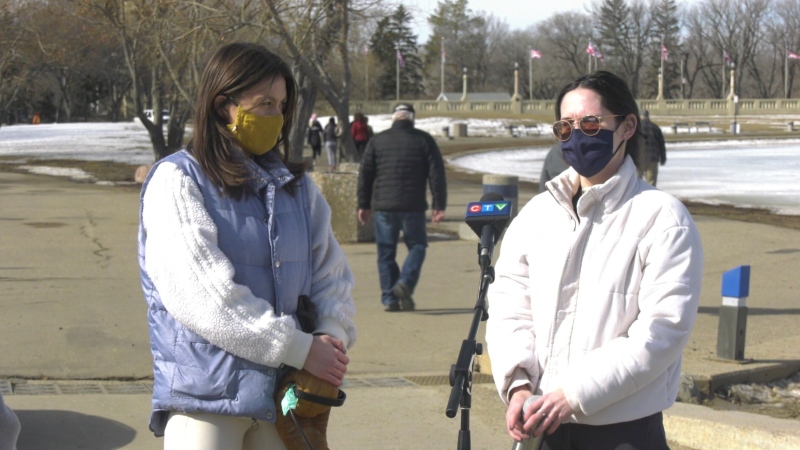 Mya Bilinski Templeton (left) and Megan Krall (right) talk about life before the pandemic reached Saskatchewan.