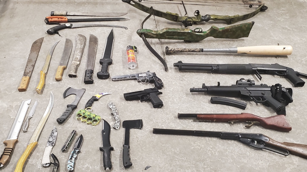 Weapons seized following a search warrant