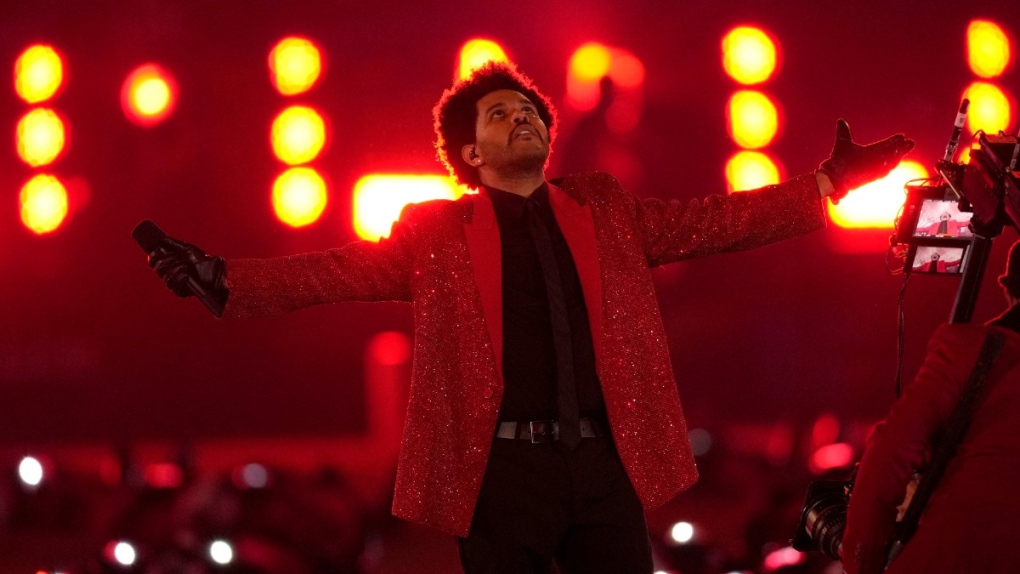 The Weeknd performs at the Super Bowl
