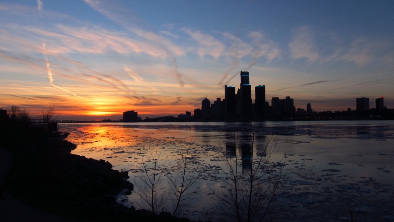Detroit River and skyline view from Windsor, Ont. (Gary Archibald/CTV Windsor)