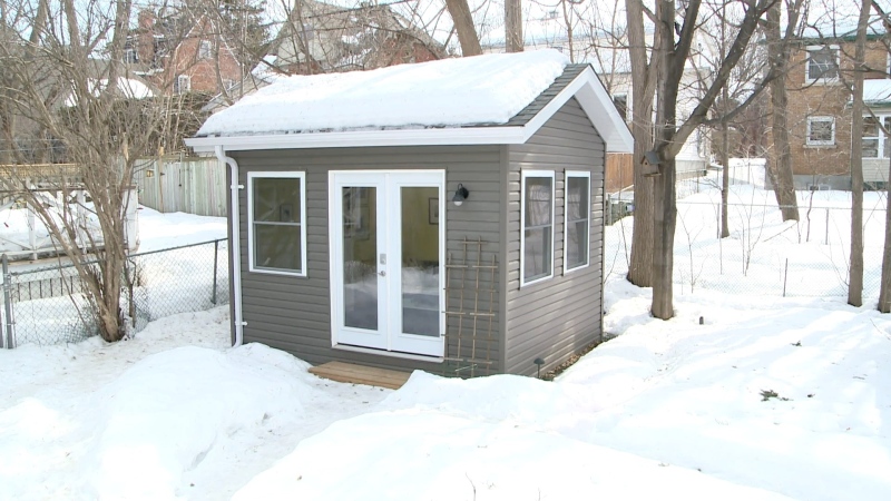Deborah Welch has built a shed in her backyard to give her space to work during the COVID-19 pandemic. (Chris Black/CTV News Ottawa)