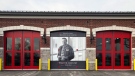 A mural of Walter Gretzky seen on the Brantford Fire Department's Station 2. (@BrantfordFire / Twitter)