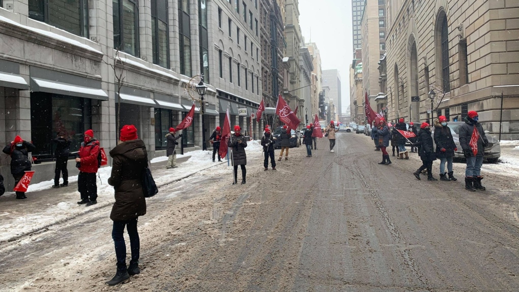 Montreal teachers alliance protesting