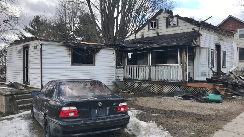 A home in Wellesley Township has significant damage following a fire (Dan Lauckner / CTV News Kitchener)