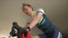 Ottawa's Lucy Hempstead is hoping to cycle at least 700 kilometres in 24 hours this weekend. (Leah Larocque/CTV News Ottawa)