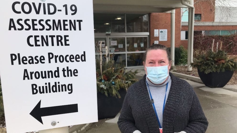 Kim Planques, the director of the Carling Heights COVID-19 assessment centre in London Ont., on March 16, 2021. (Sean Irvine/CTV News) 