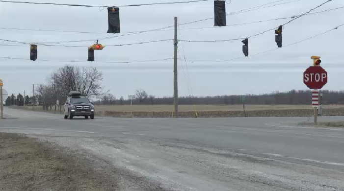 Temporary lights at intersection