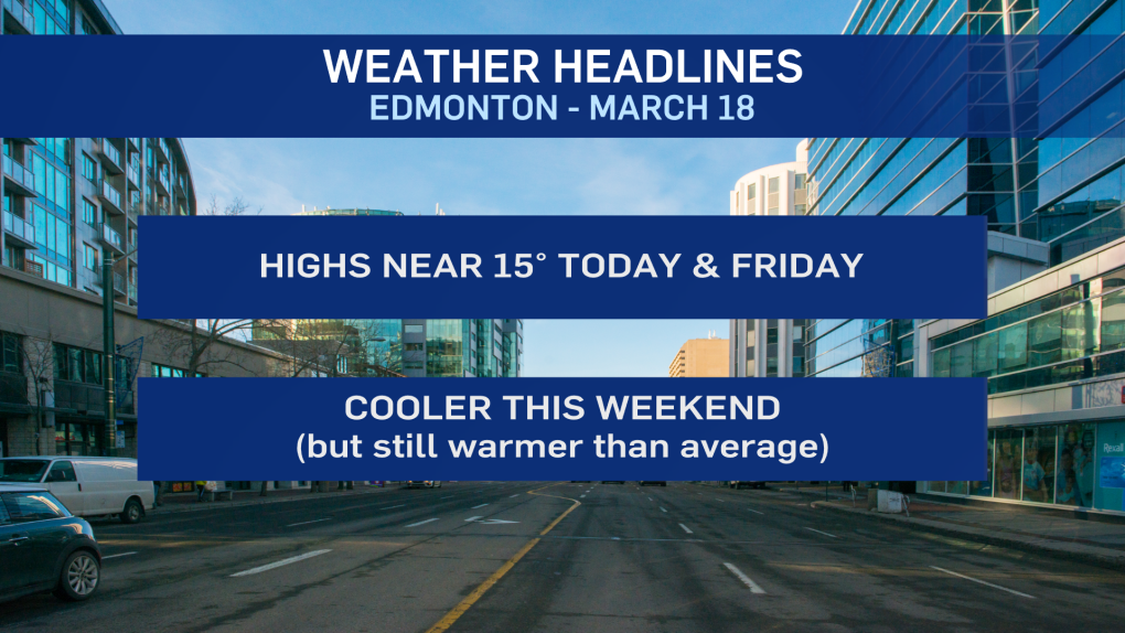 Edmonton weather for March 18 No major weather change... until the