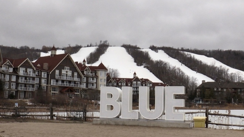Blue Mountain Resort in The Town of the Blue Mountains, Ont. as seen on Thurs. March 18, 2021 (Roger Klein/CTV News)