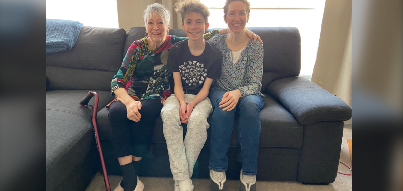 Jeanette Grant (left) with her grandson Chase Reimer and daughter Cassandra Grant. (Dylan Dyson/CTV news Ottawa)