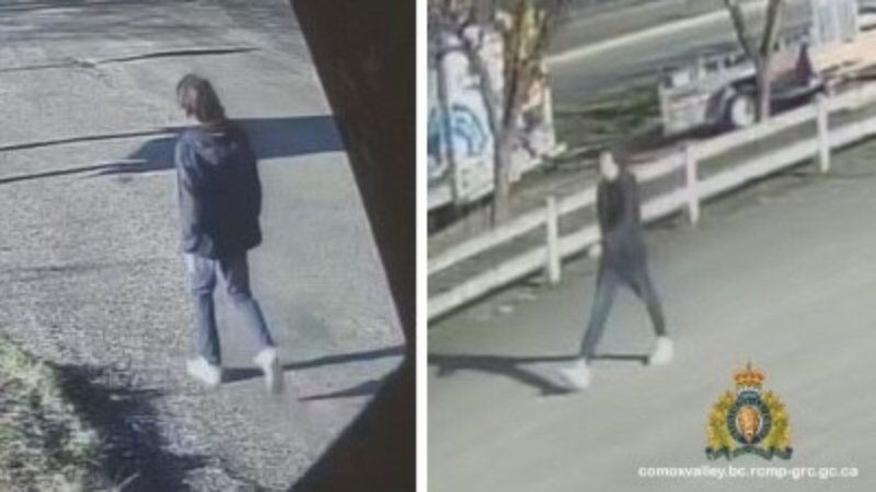 Comox Valley RCMP have released surveillance photos of the suspect in a hammer attack that took place in Courtenay on March 16. (Comox Valley RCMP)