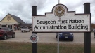 Saugeen First Nation Administration Building, seen on Sunday March 21, 2021 (Scott Miller/CTV News)