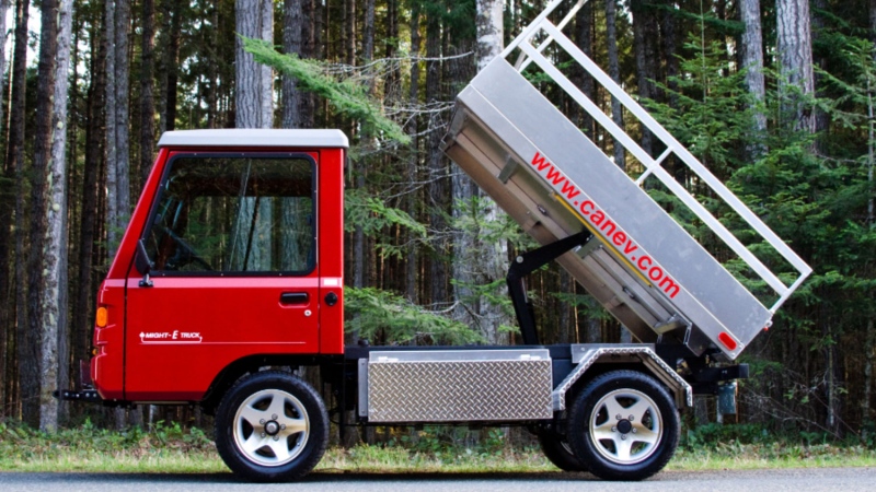 Canadian Electric Vehicles (CanEV), based in Parksville, developed the Might-E truck, a low-speed work truck designed for use by municipalities, malls, resorts, airports and campuses. (CanEV)