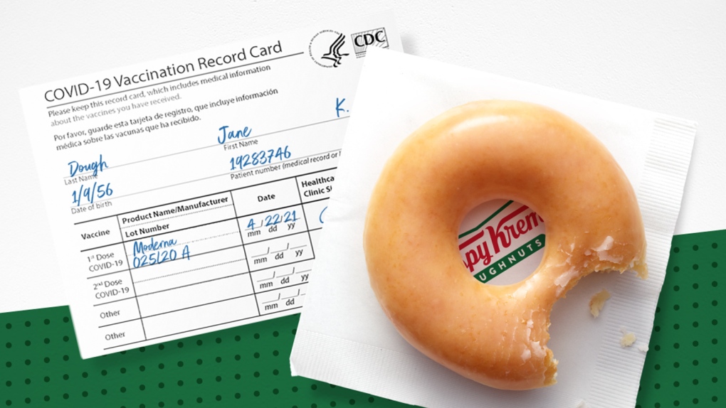 Krispy Kreme donut vaccination card
