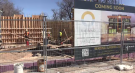 Construction is underway on 'The Bend' development on Main Street in Grand Bend, Ont. on Monday, March 22, 2021. (Brent Lale / CTV News)