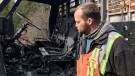 Ryan Burns was driving the truck when it burst into flames on March 23, 2021. (CTV News)