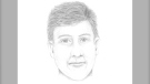 A forensic sketch of Michael Dunahee, portraying what he may look like now, is shown: (Victoria Police / BC RCMP forensic sketch artist Cpl. Virginia Bernier)