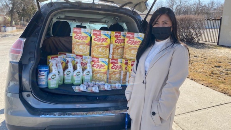 Raiza Ocampo, also known as the "YQR Couponbae" is using social media to share extreme couponing tips. (Alison MacKinnon/CTV News) 