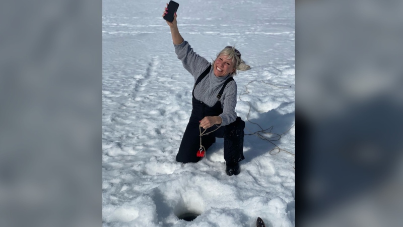 Angie Carriere was celebrating her 50th birthday at Waskesiu Lake with friends and family when she dropped her phone into the icy deep.