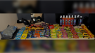 Essex County OPP seized a large quantity of illicit cannabis-infused products disguised to resemble what children may regard as candy or beverages. (Courtesy OPP)