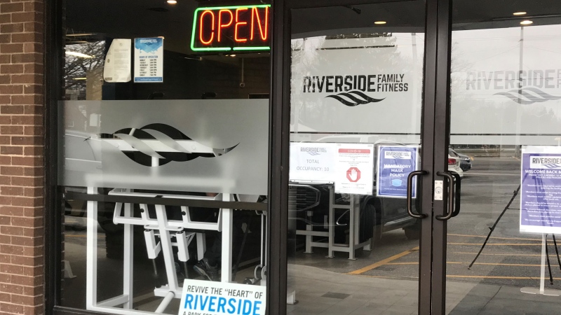 Riverside Family Fitness in Windsor, Ont. is seen Friday, March 26, 2021. (Alana Hadadean / CTV Windsor)