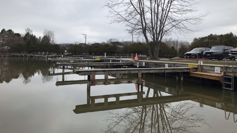 Cooks Bay Marina in Innisfil, Ont. on Sat. March, 27, 2021 (Rob Cooper/CTV News)